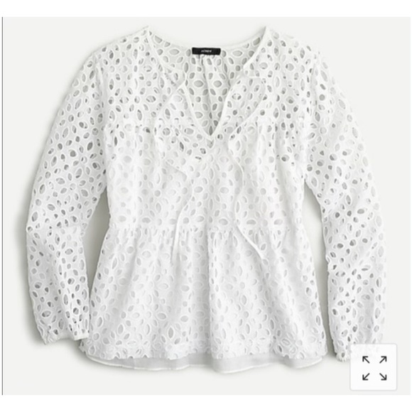 J.Crew Tiered top in embroidered eyelet AM637 size large - Picture 1 of 12